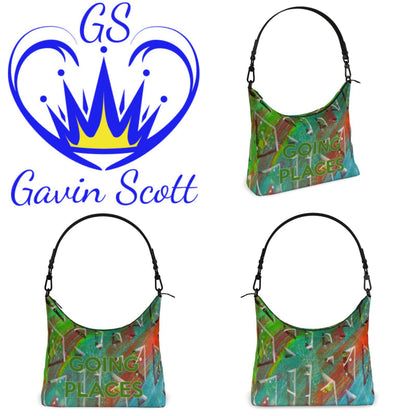 Gavin Scott Deluxe Leather GOING PLACES Square Clutch Shoulder Bag