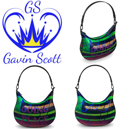 Gavin Scott Deluxe Leather GOING PLACES Curve Clutch Shoulder Bag