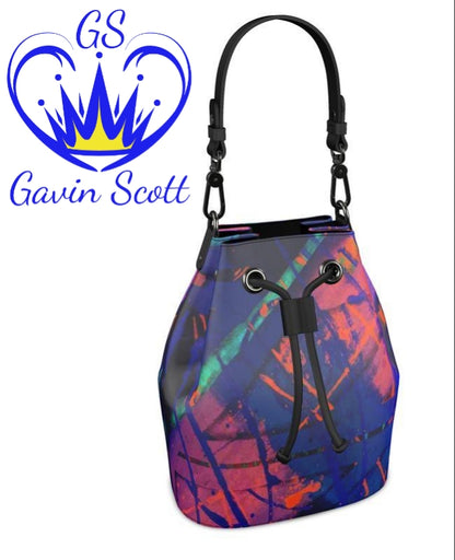 Gavin Scott 100% Genuine Nappa Leather Drawstring Bucket Bag