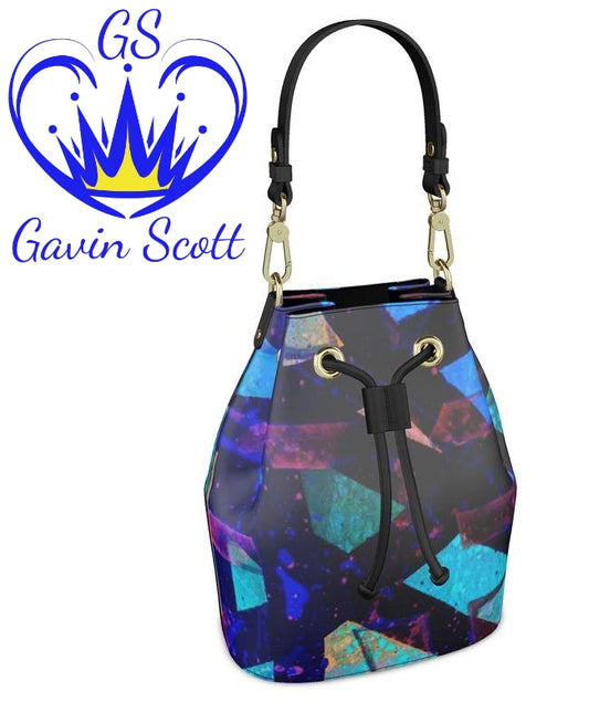 Gavin Scott Deluxe Leather Drawstring Bucket Bag