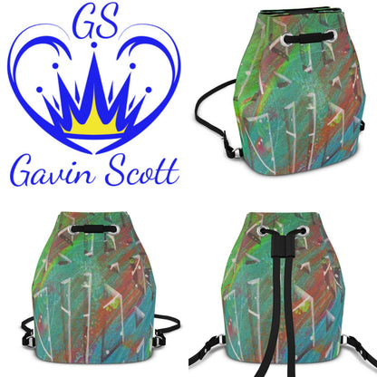 Gavin Scott 100% Genuine Nappa Leather Drawstring Bucket Backpack