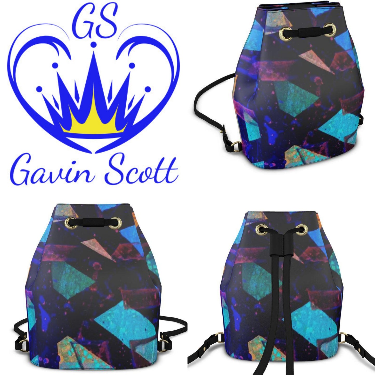 Gavin Scott Deluxe Leather Drawstring Bucket Backpack