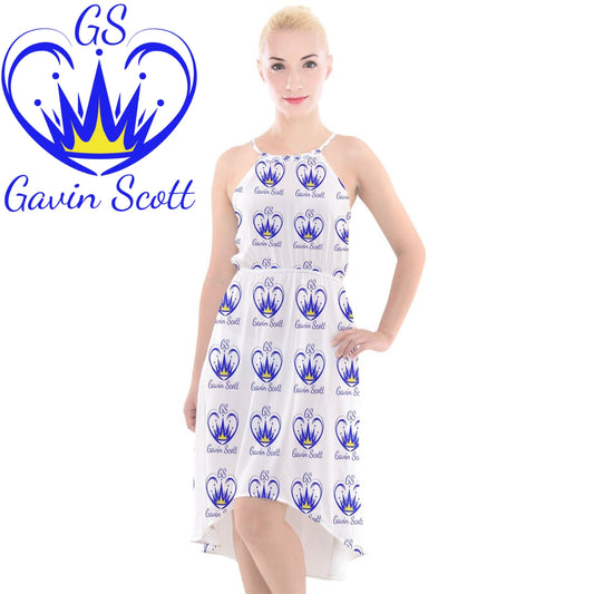 Gavin Scott ICONIC High-Low Halter Chiffon Dress (Femme XS-3XL)