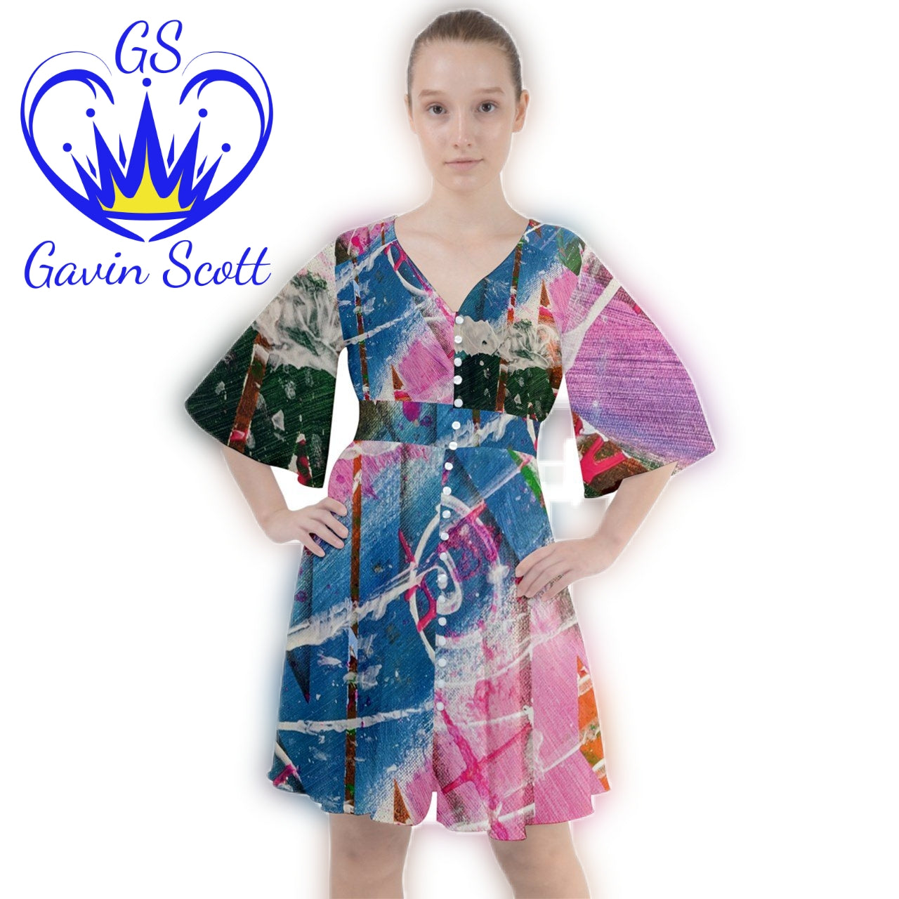 Gavin Scott Butterfly Button Up Dress (Femme XS-3XL)