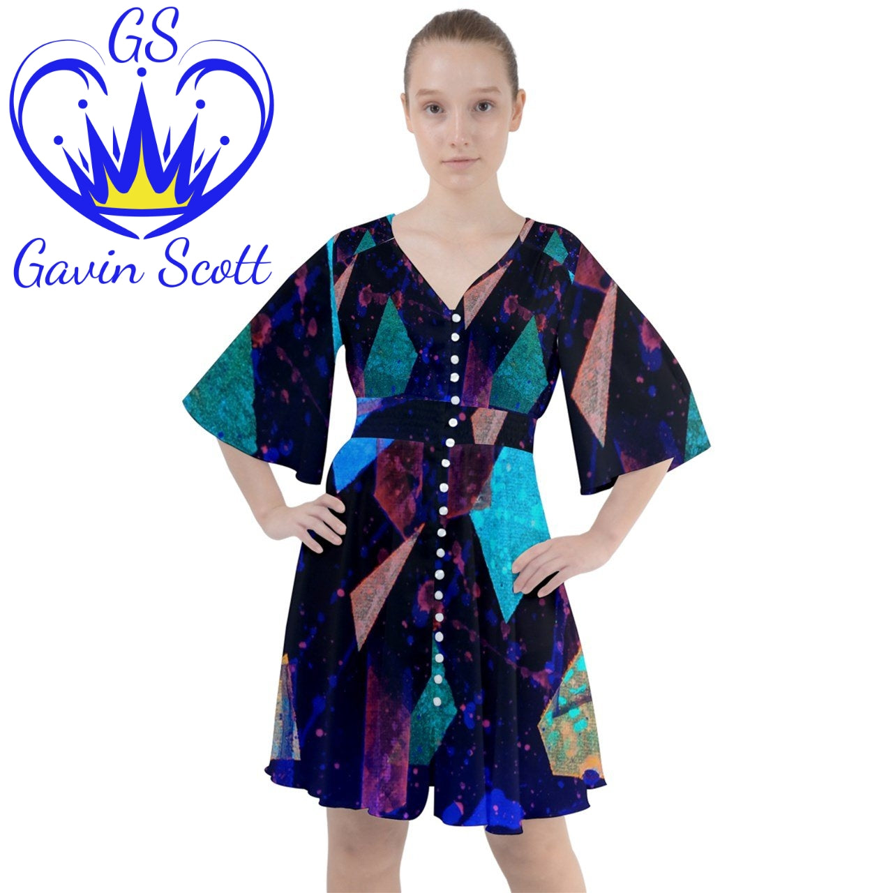 Gavin Scott Butterfly Button Up Dress (Femme XS-3XL)