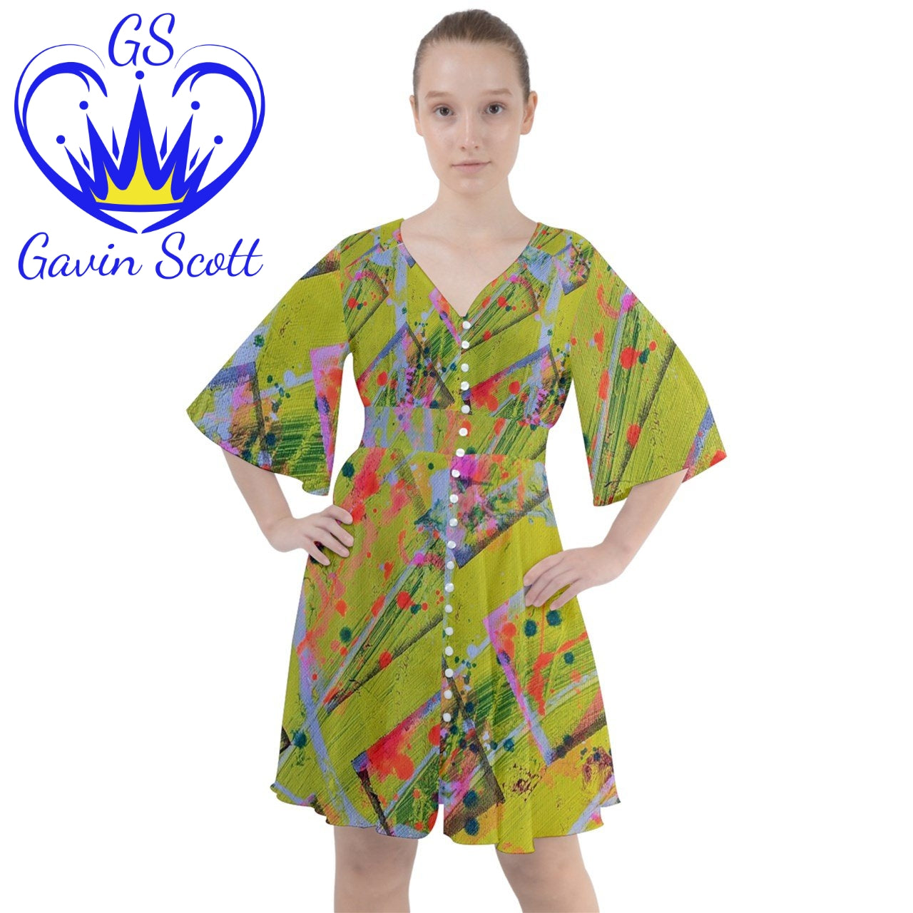 Gavin Scott Butterfly Button Up Dress (Femme XS-3XL)