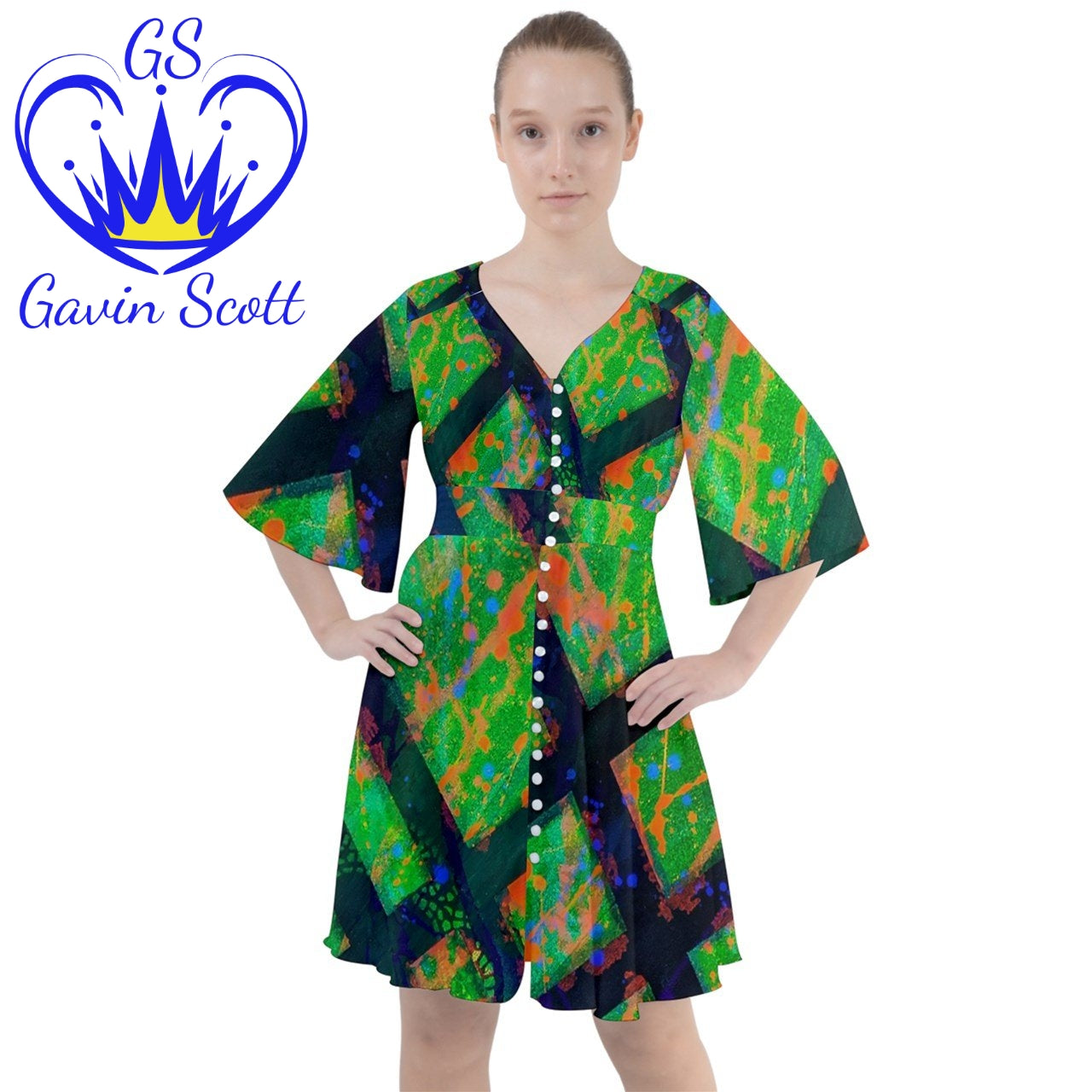 Gavin Scott Butterfly Button Up Dress (Femme XS-3XL)