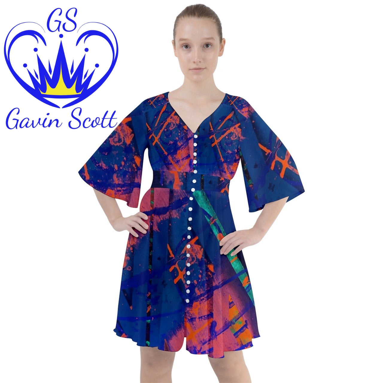 Gavin Scott Butterfly Button Up Dress (Femme XS-3XL)