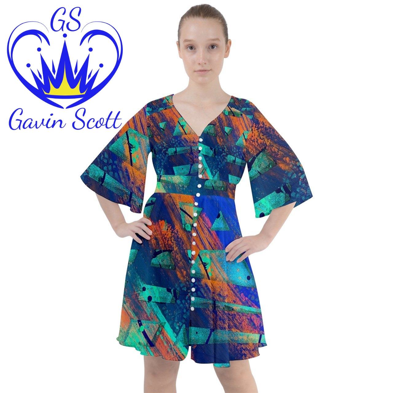 Gavin Scott Butterfly Button Up Dress (Femme XS-3XL)