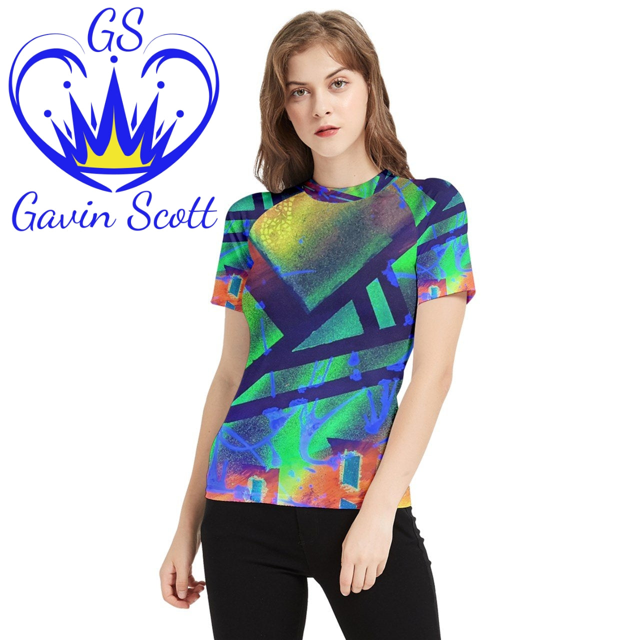Gavin Scott Short Sleeve Rash Guard (Femme XS-5XL)