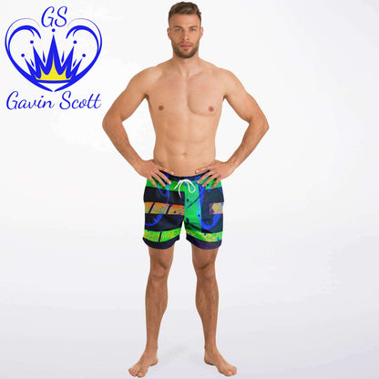 Gavin Scott Square Cut Swim Trunks (Masc XS-3XL)