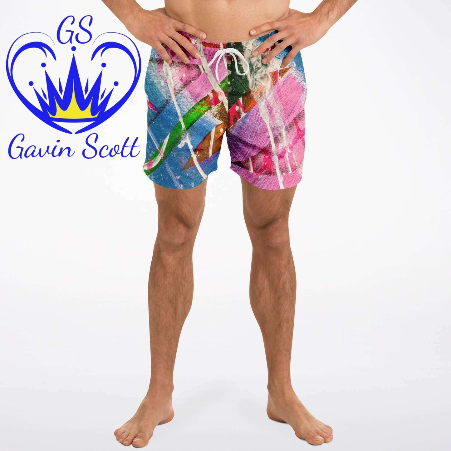 Gavin Scott Square Cut Swim Trunks (Masc XS-3XL)