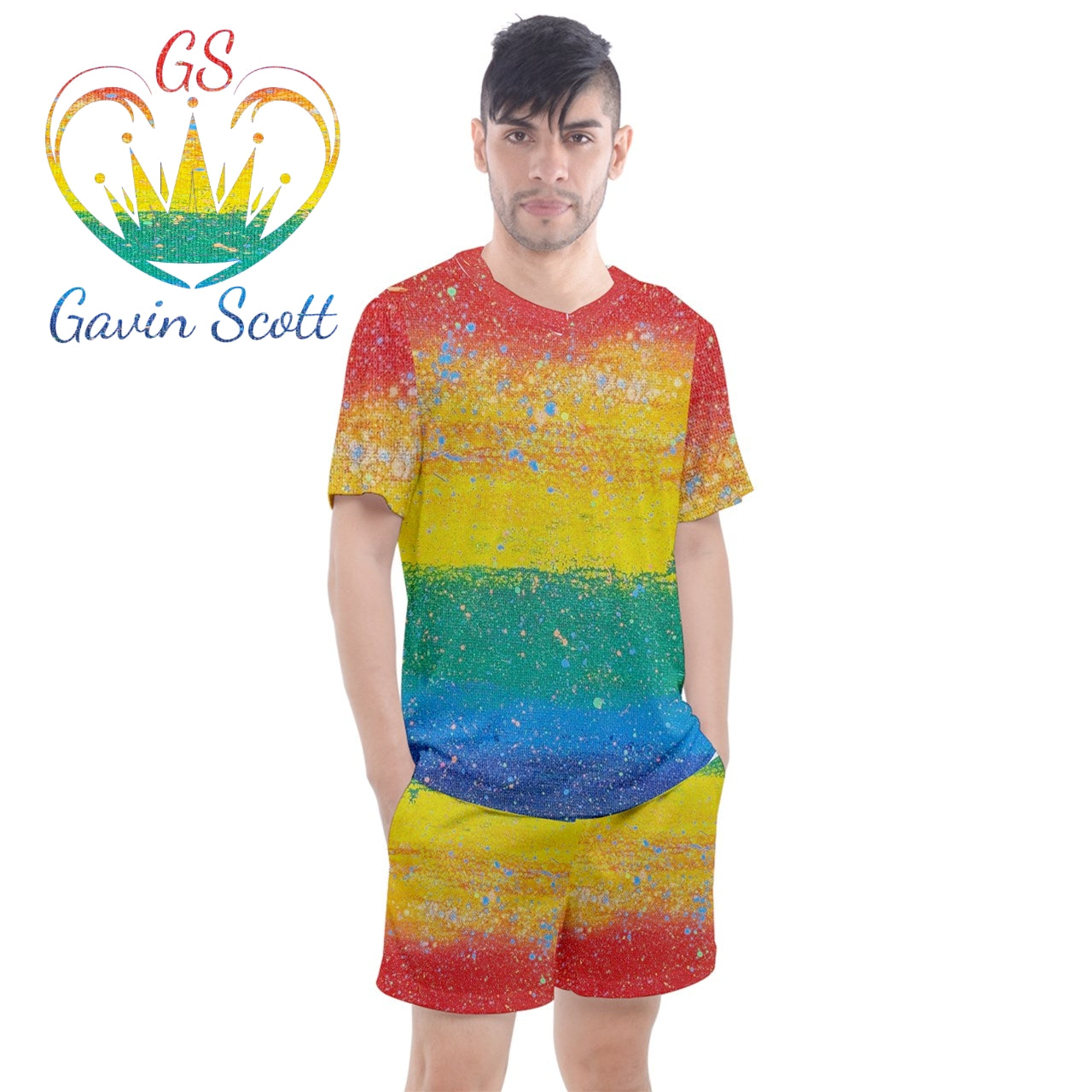 Gavin Scott PRIDE Mesh Tee and Shorts Set (Masc XS-3XL)