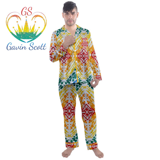 Gavin Scott PRIDE Long Sleeve Satin Pajamas Set (Masc XS-5XL)
