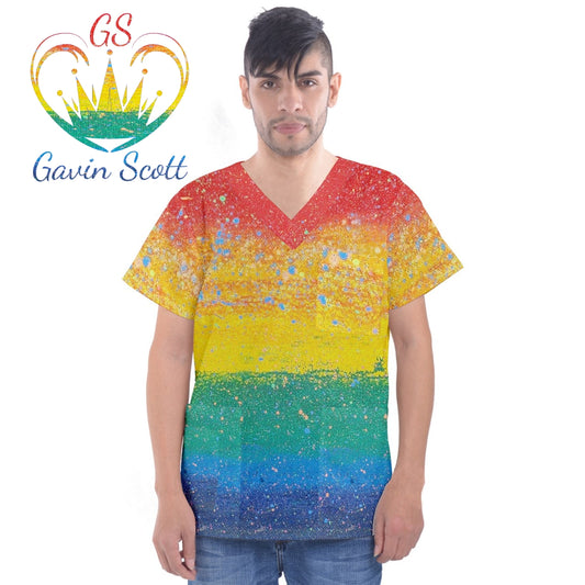 Gavin Scott PRIDE V-Neck Scrub Top (Masc XS-3XL)