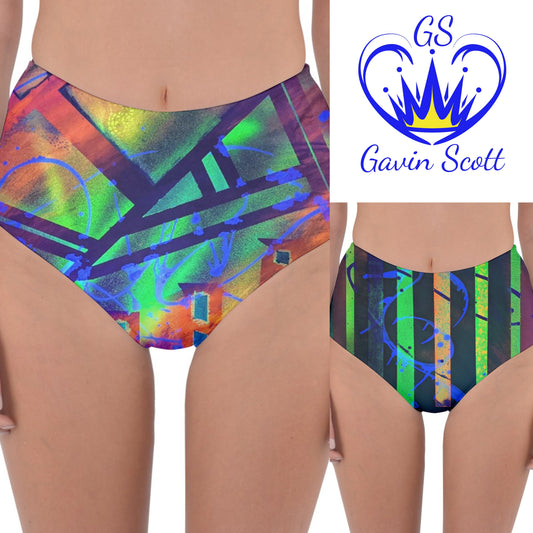 Gavin Scott Reversible High-Waist Bikini Bottoms (Femme XS-3XL)