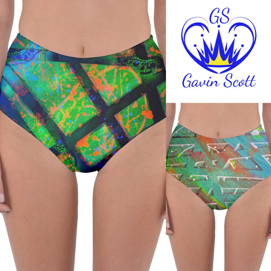 Gavin Scott Reversible High-Waist Bikini Bottoms (Femme XS-3XL)