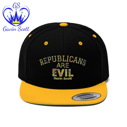 Gavin Scott REPUBLICANS ARE EVIL Flat Bill Hat