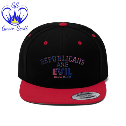 Gavin Scott REPUBLICANS ARE EVIL Flat Bill Hat