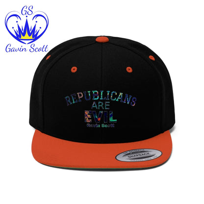 Gavin Scott REPUBLICANS ARE EVIL Flat Bill Hat