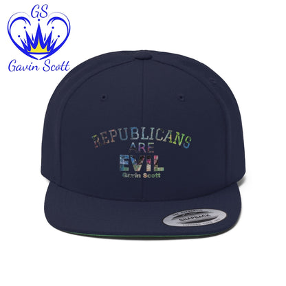 Gavin Scott REPUBLICANS ARE EVIL Flat Bill Hat