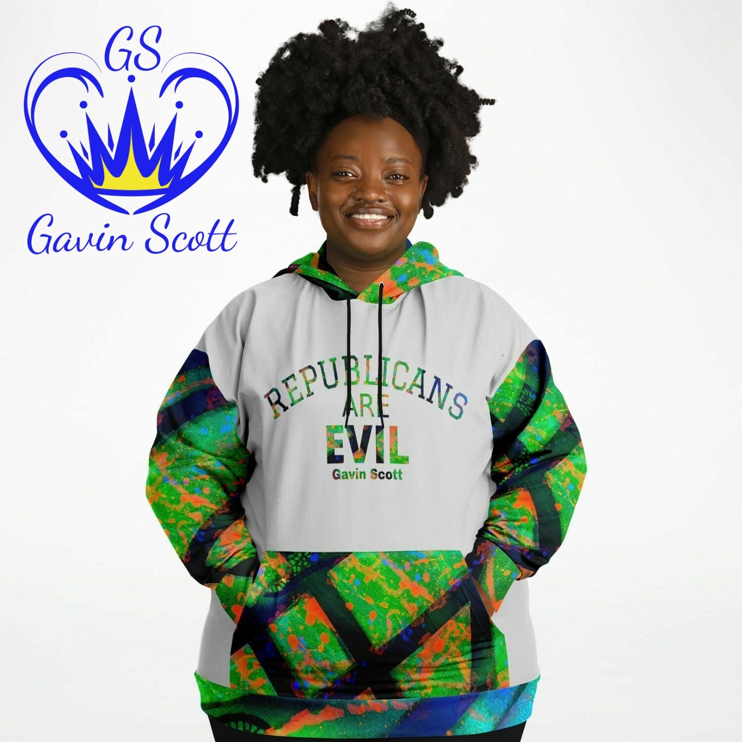 Gavin Scott "REPUBLICANS ARE EVIL" Pullover Hoodie (Genderless 2XL-6XL)