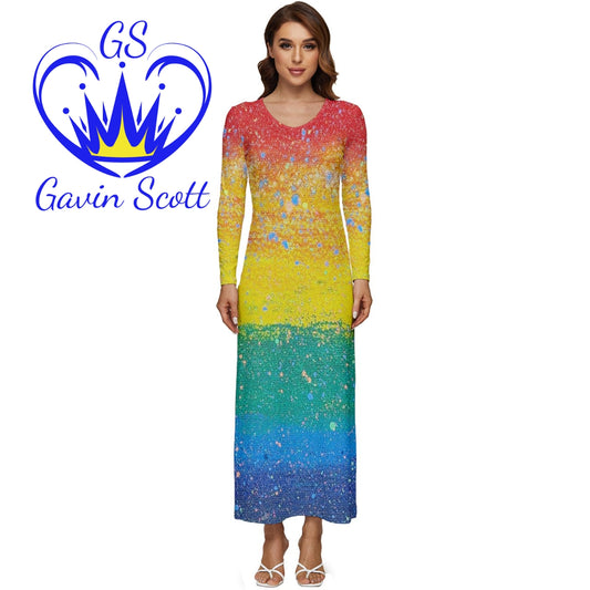 Gavin Scott PRIDE Full Length Velour Longline Dress (Femme XS-5XL)
