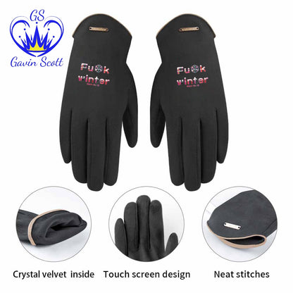 Gavin Scott FU*K WINTER Suede Gloves w/ Screen Friendly Fingertips (Femme / 2 Colors)
