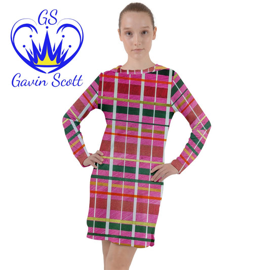 Gavin Scott Long Sleeve Hoodie Dress (Femme XS-3XL)