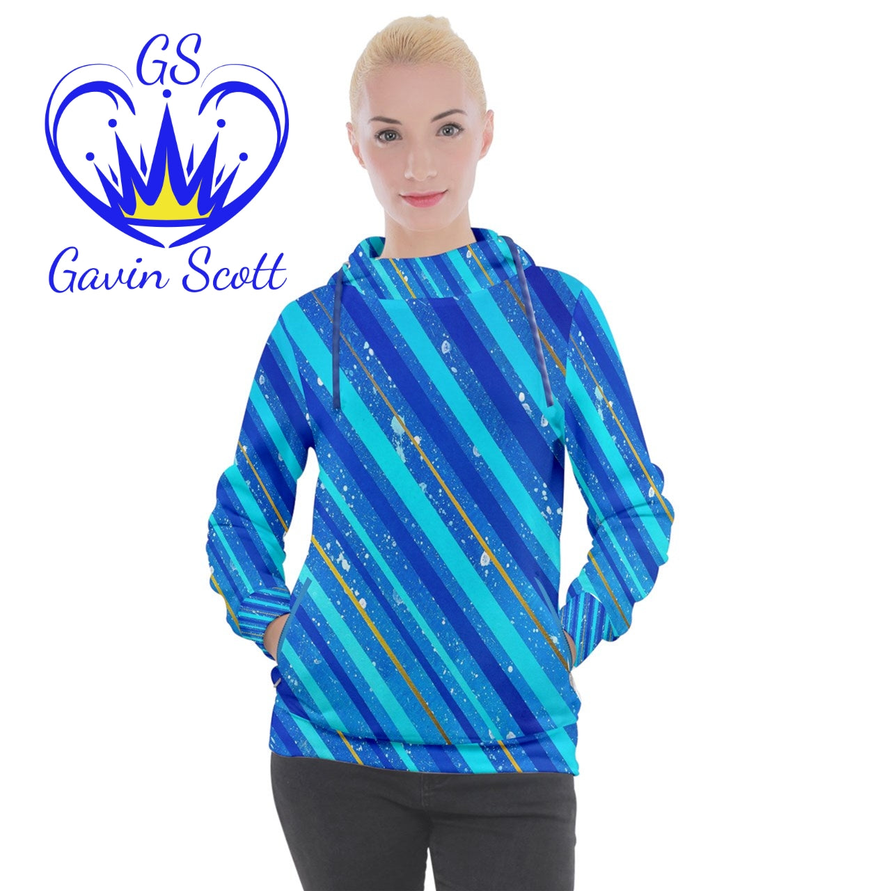 Gavin Scott Pullover Hoodie with Zipper Pockets (Femme XS-3XL)