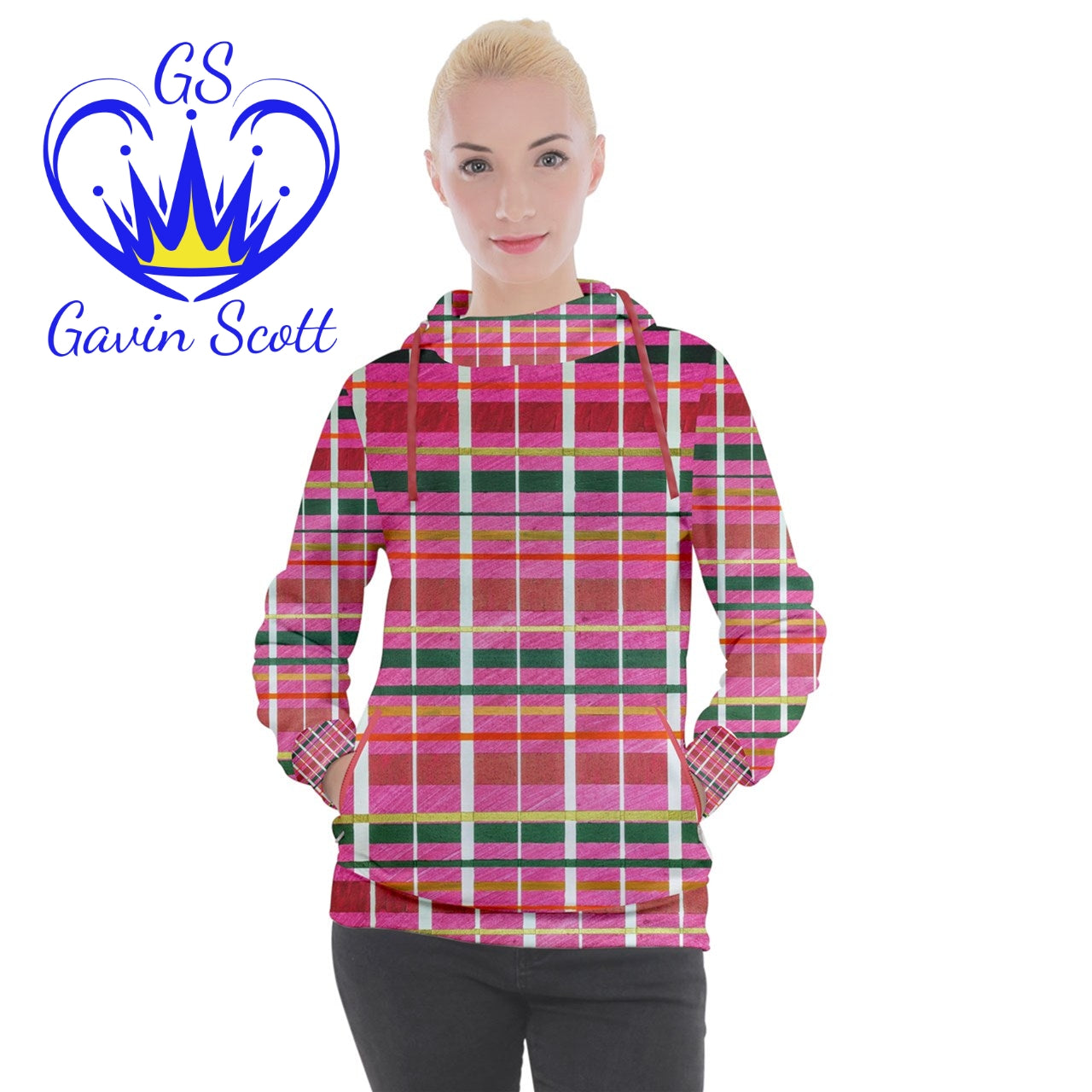 Gavin Scott Pullover Hoodie with Zipper Pockets (Femme XS-3XL)