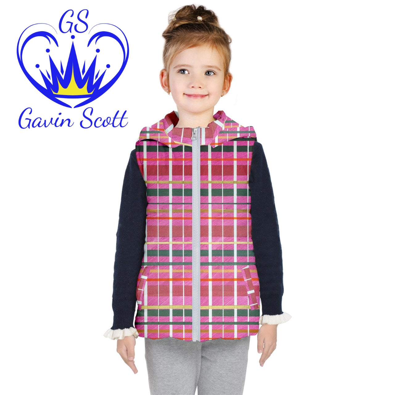 Gavin Scott Hooded Puffer Vest w/Black Lining (Genderless 2-16)