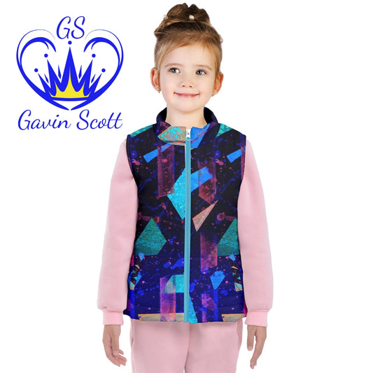 Gavin Scott Puffer Vest w/Black Lining & Light Blue Zipper (Youth/Petite Genderless 2-16)