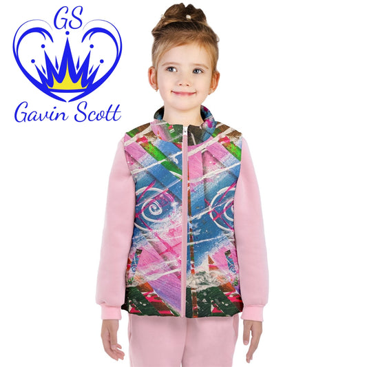 Gavin Scott Puffer Vest w/Black Lining & Pink Zipper (Youth/Petite Genderless 2-16)