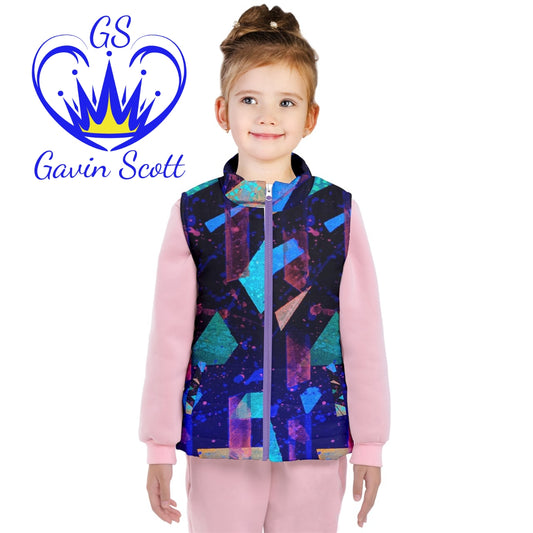Gavin Scott Puffer Vest w/White Lining & Purple Zipper (Youth/Petite Genderless 2-16)