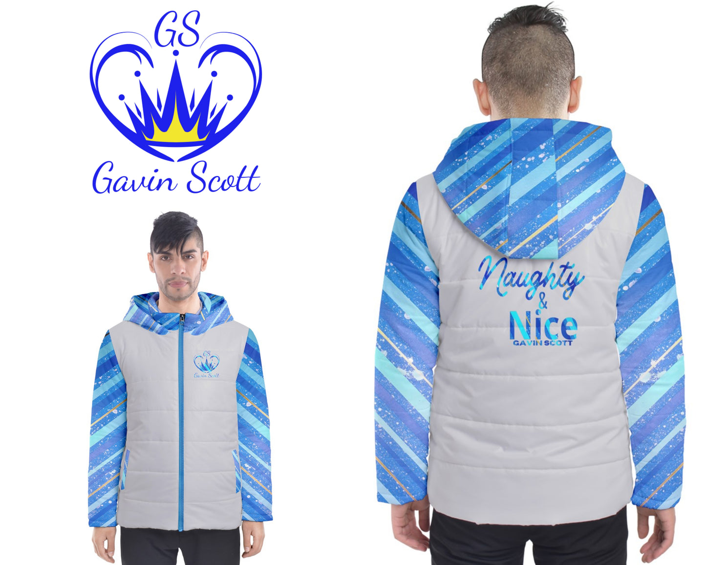 Gavin Scott "NAUGHTY & NICE" Hooded Puffer Jacket (Masc XS-5XL)