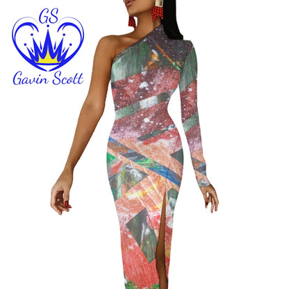 Gavin Scott Half Sleeve Slit Dress (Femme XS-L)
