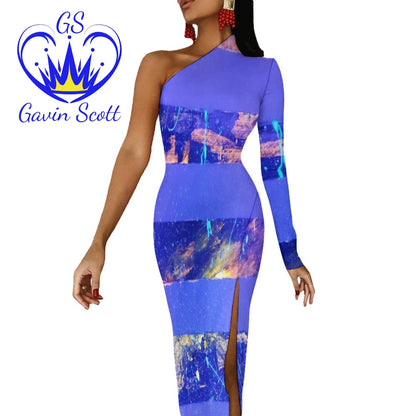 Gavin Scott Half Sleeve Slit Dress (Femme XS-L)
