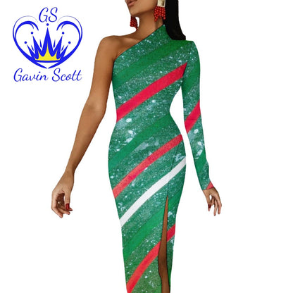 Gavin Scott Half Sleeve Slit Dress (Femme XS-L)
