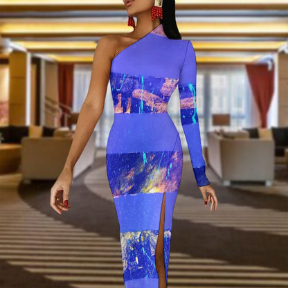 Gavin Scott Half Sleeve Slit Dress (Femme XS-L)