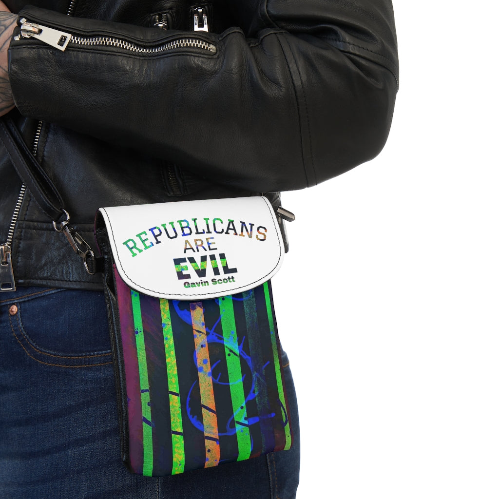 Gavin Scott REPUBLICANS ARE EVIL Crossbody Phone Wallet