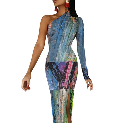 Gavin Scott Half Sleeve Slit Dress (Femme XS-L)