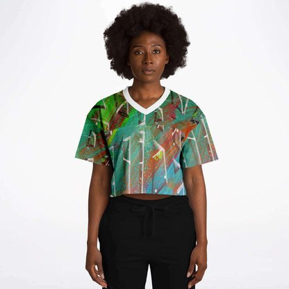 Gavin Scott Cropped Football Jersey w/Black Collar (Femme XS-XL)