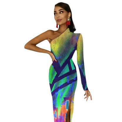 Gavin Scott Half Sleeve Slit Dress (Femme XS-L)