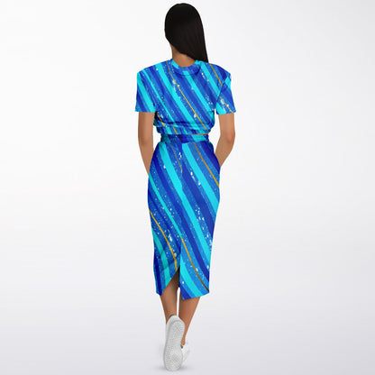 Gavin Scott Cropped Top & Full Skirt Set (Femme XS-XL)