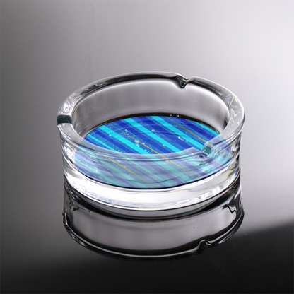 Gavin Scott Round Glass Ashtray with 3 Slots
