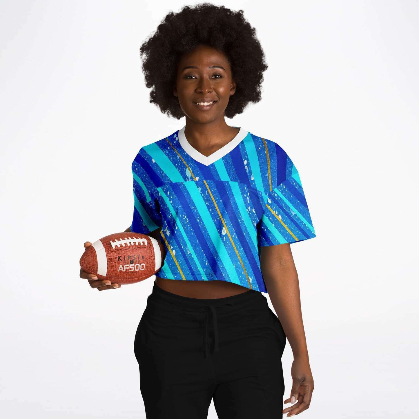 Gavin Scott Cropped Football Jersey w/White Collar (Femme XS-XL)