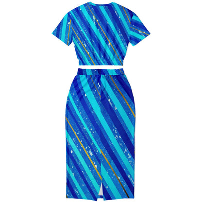 Gavin Scott Cropped Top & Full Skirt Set (Femme XS-XL)