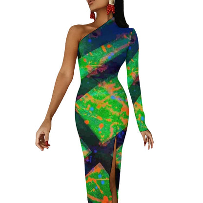 Gavin Scott Half Sleeve Slit Dress (Femme XS-L)