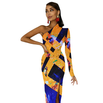 Gavin Scott Half Sleeve Slit Dress (Femme XS-L)